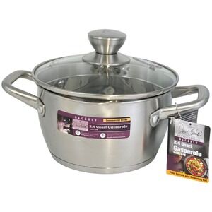 David Burke Regency 2.4Qt Stainless Steel Casserole Pot & Straining Lid Cookware